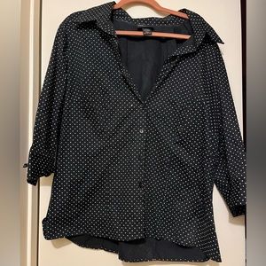 Lane Bryant button down polka dot top size 14/16